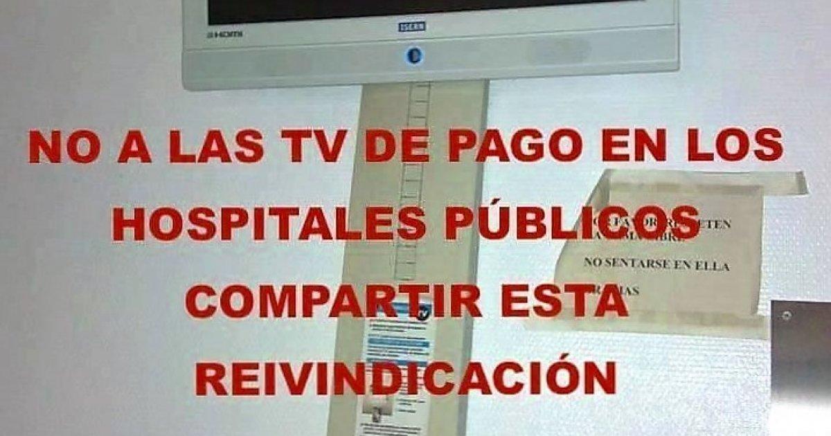 Solicitar NO PAGAR por ver las TV los enfermos ingresados y que pongan botellas de AGUA