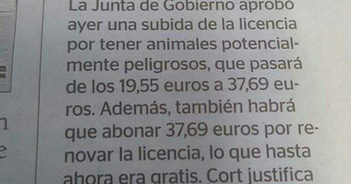 No suban los precios de las tasas de perros potencialmente peligrosos 