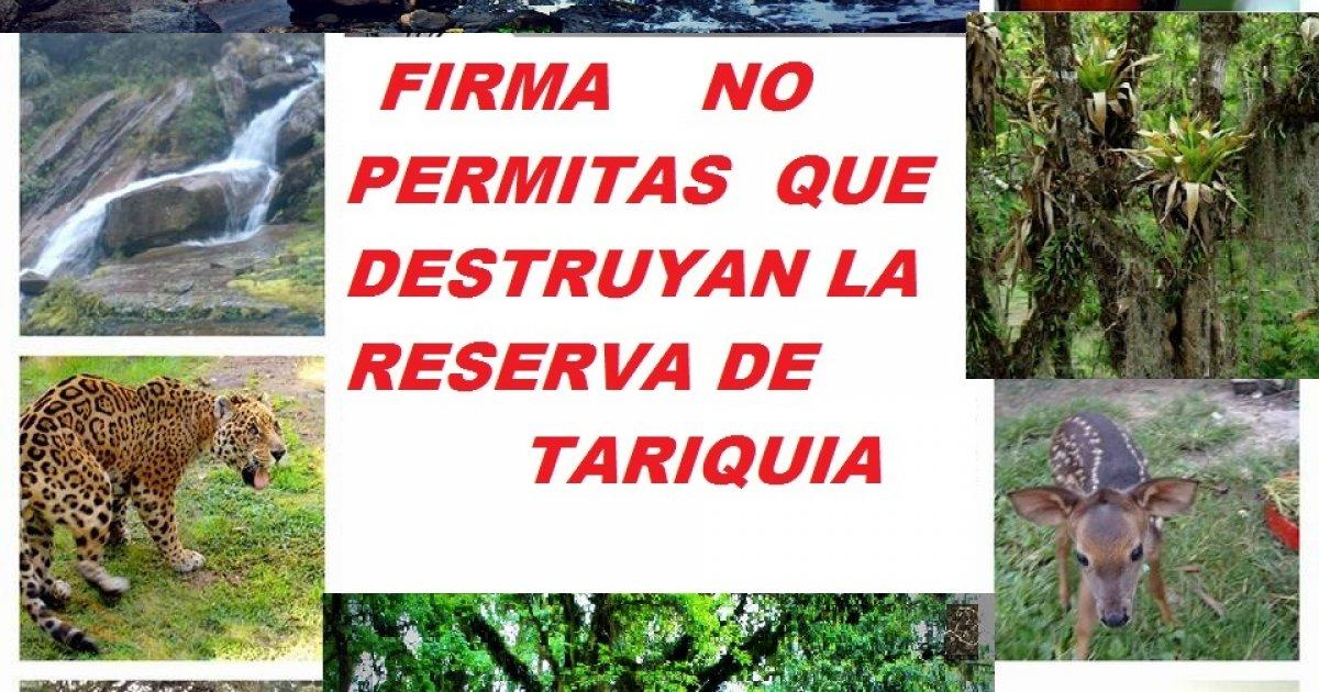 evitare l'esplorazione e lo sfruttamento della riserva naturale di Tariquía